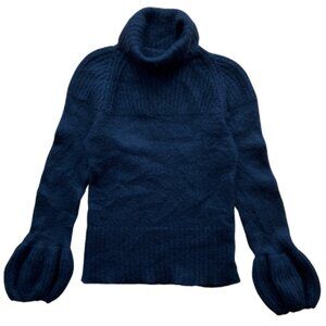 Benetton Black Funnel Neck Bell Sleeve Sweater | Size Small